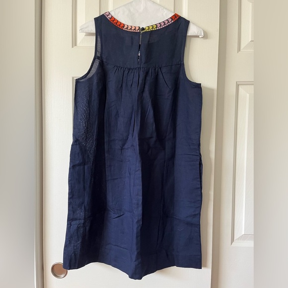 J. Crew Navy linen/cotton tank dress with multicolor floral embroidery, NWT - Picture 11 of 12